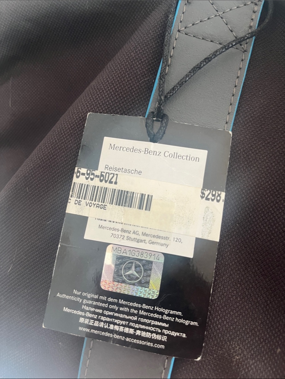 Mercedes-Benz Black Duffel Bag with Teal Trim - Picture 8 of 8